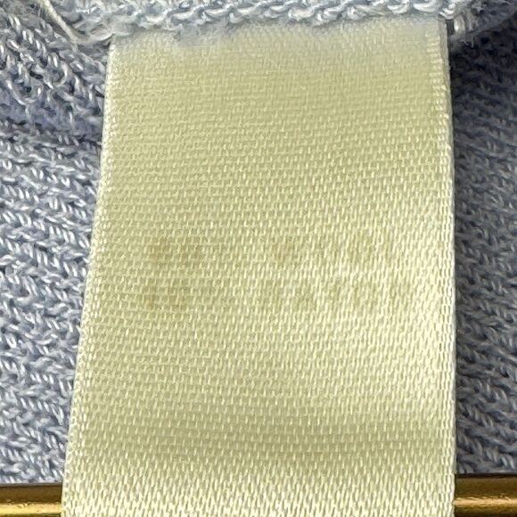 St. John Cardigan Peplum Jacket w/ Ruffle Size 10 Light Blue Periwinkle FLAW - Picture 15 of 16